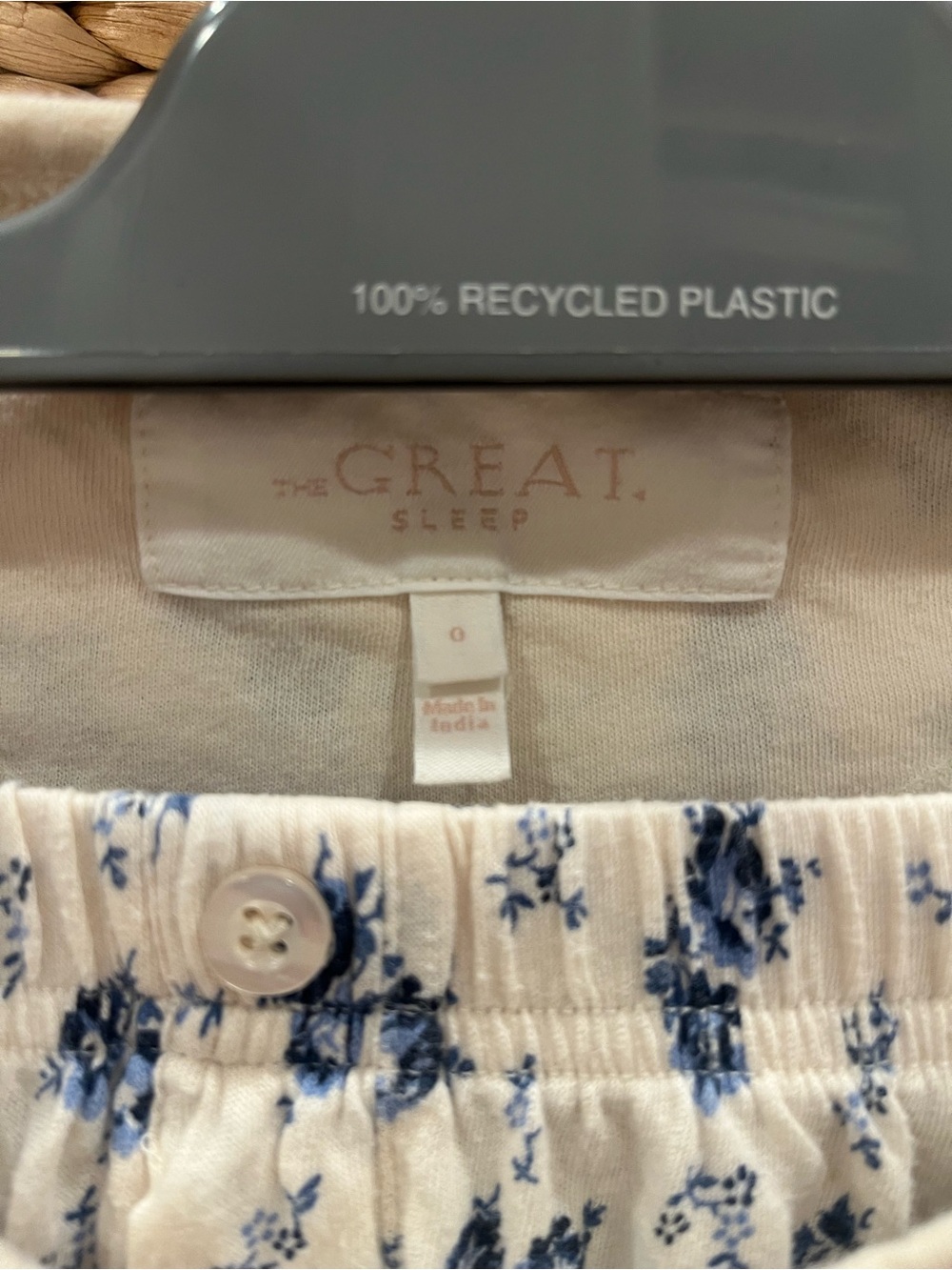 THE GREAT. Floral Sleep Set in Cream and Blue - Picture 3 of 9